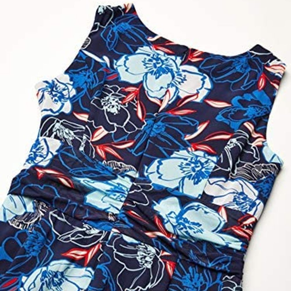 NWT Kasper Vivianna Sleeveless Chiffon Midi Dress Size 4 - Picture 3 of 3